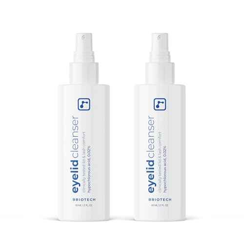 BRIOTECH Eyelid Cleanser, Hypochlorous Acid Spray, Lid & Eyelash Cleanser, Soothe Sensitivities, Calm Redness & Bumps, Support Against Irritation, Vegan, Travel Size 2 Fl oz (2 Pack)