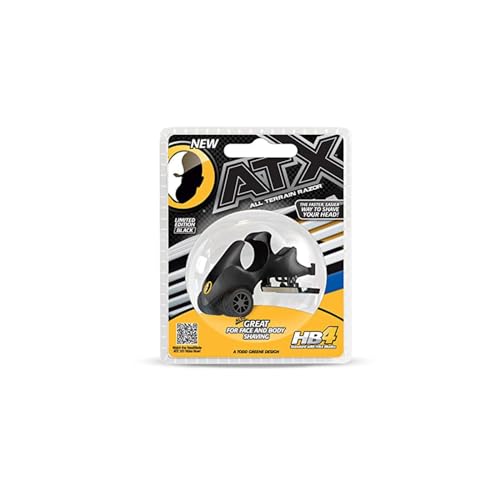 HeadBlade LE ATX Men's Head Shaving Razor - Black - Rigid Body with Multiblade Design and Non Slip Rubber Ring for Easy Reach, Close Shave