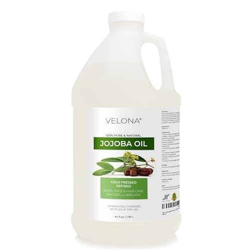 velona Jojoba Colorless Oil 64 fl oz | 100% Pure and Natural Carrier Oil | Clear, Refined, Cold Pressed | Moisturizing Face, Hair, Body and Skin Care | Use Today - Enjoy Results