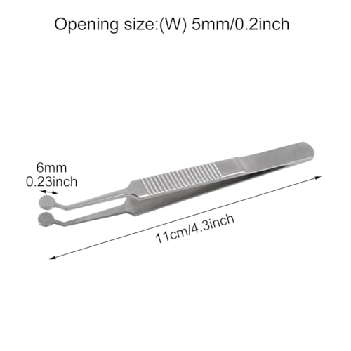 Premium Stainless Steel Arita Tauber Meibomian Gland Expressor Forceps Eyelid Massage Tweezers-Round Tip..