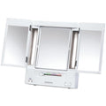 JERDON Lighted Makeup Mirror 5X Magnification Tri-Fold White