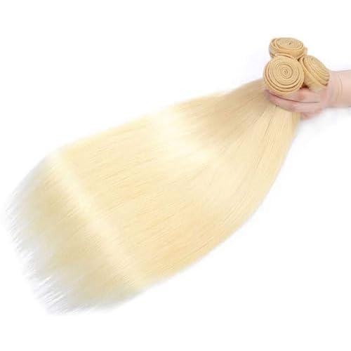 #613 Blonde Bundles Human Hair 20 22 24 Straight Color 613 Human Hair Bundles Blonde Extension 100 Gram Per Bundle 12A Unprocessed Brazilian Remy Hair Virgin Hair for Black Women