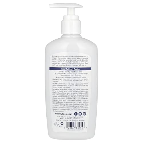 Kiss My Face 4-in-1 Moisture Shave, Cool Mint 11 oz ( Pack of 2)