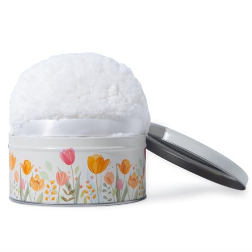 Large Body Powder Puff and Container Tin, 5.5¡± x 2.8¡± Powder Puff for Body Powder, Dusting Powder - Soft Powder Applicator Puff for Women, Reusable Empty Powder Container with Puff (White Puff & Case)
