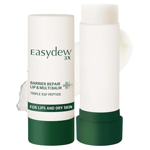 EASYDEW Barrier Lip & Multi Balm ? Hydrating and Soothing Multi-Care Stick for Lips, Face, Neck and Body - EGF Peptide, Hyaluronic Acid, Elastin, Collagen, Panthenol - All in One Moisturizer, 0.34 oz.
