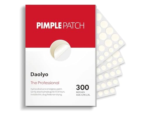 Acne Patches 300 Count Hydrocolloid Pimple Patches 4 Sizes