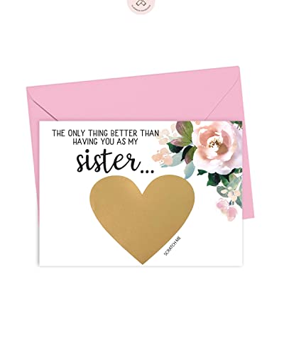 Will You Be My Godmother Scratch Off Card for Sister, from Niece Nephew, God Mother Proposal Card Dusky Rose (Sister Godmother)