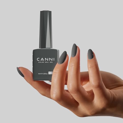 CANNI Dark Grey Gel Nail Polish High Gloss Soak Off UV French Manicure