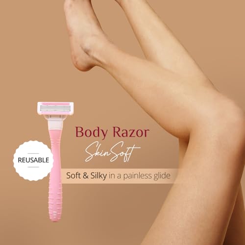 Carmesi Women¡¯s Body Razor | Reusable Razor with 4 Swedish Stainless Steel Blades | Aloe Vera & Vitamin C Strip | Smooth, Painless Hair Removal for Legs, Arms, Bikini Area | Pack of 1