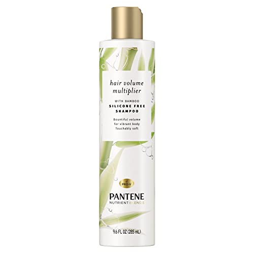 Pantene Volumizing Shampoo with Bamboo, Nutrient Blends Hair Volume Multiplier For Fine Hair, 9.6 Fl Oz, Pack of 4