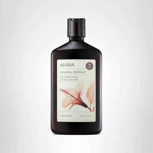 AHAVA Mineral Botanic Velvet Cream Body Lotion, Hibiscus & Fig - Washes Away Dirt and Impurities, Relaxes, Enriched with Exfoliating Hibiscus, Malic & Citric Acid, Fig & Exclusive Osmoter, 17 Fl.Oz