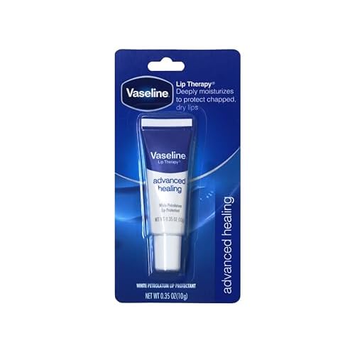 Vaseline Lip Therapy Lip Balm Tube, Advanced Healing Lip Protectant, 0.35 OZ - 3 Pack