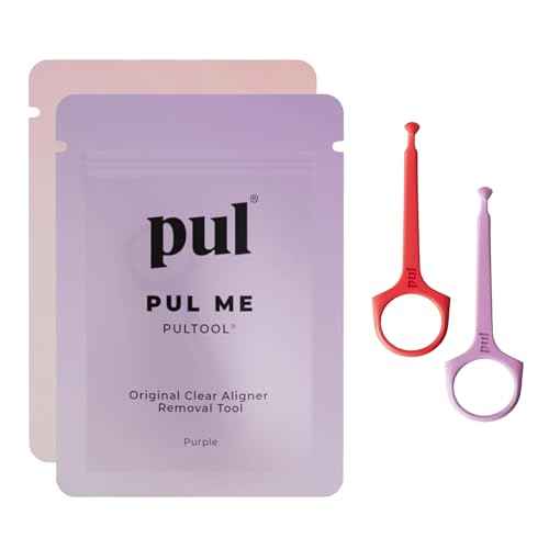 PUL Pack of 2 Reusable Clear Aligner Removal Tool ? Compatible with Invisalign, Removable Braces, Retainers & Trays ? Easy-to-Use Device Remover, Dental & Oral Hygiene Care Product ? Purple, Pink