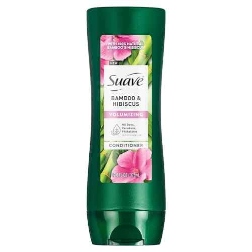 Suave Bamboo & Hibiscus Volumizing Conditioner, for Fine and Flat Hair, Salon Proven System for Boosting Hair Volume and Body, 12.6 oz