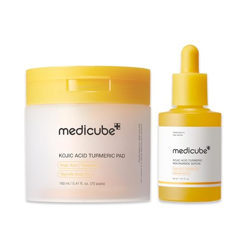 Medicube Kojic Acid & Turmeric Clarifying Toner Pad + Serum Duo