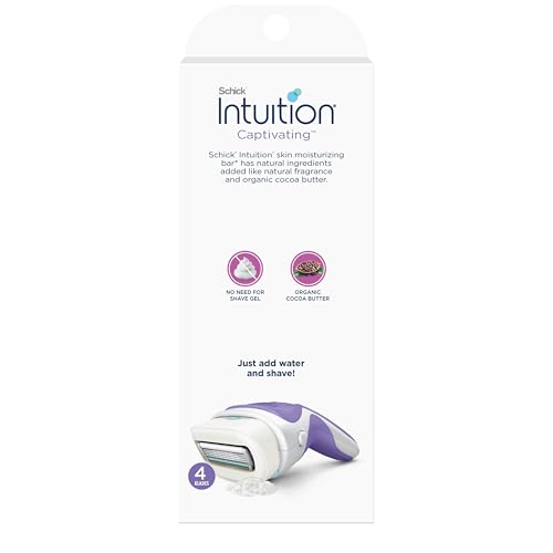 Women's Shaving Razor Kit with Moisturizing Cocoa Butter - 4 Blades, Pivoting Head