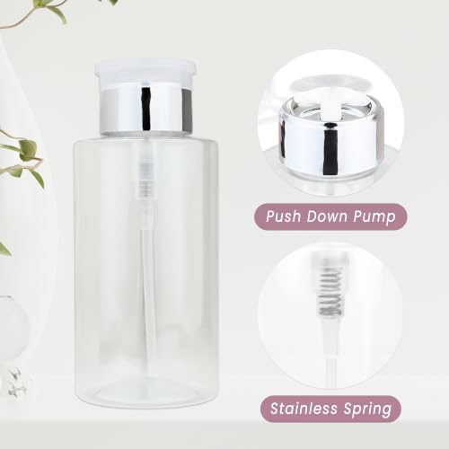 10oz Refillable Pump Dispenser Bottle with Silver Cap