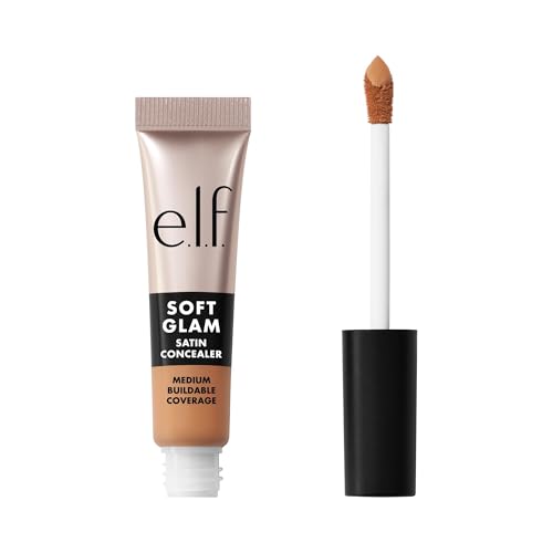 e.l.f. Soft Glam Satin Concealer Medium Cool 34, 0.21 Fl Oz - Hydrating, Long-Lasting