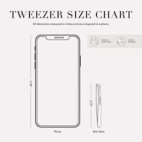 Tweezerman Mini Slant Travel Tweezers For Eyebrows,Travel Tweezers for Eyebrows,Facial Hair (Blooming Lilac),(Pack of 2)