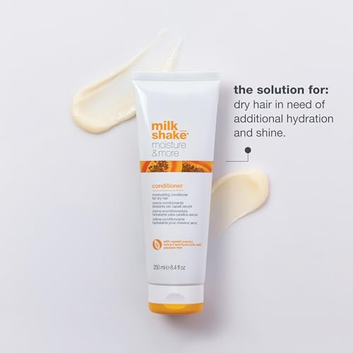 milk_shake moisture & more conditioner creamy formula to hydrate and soften dry hair for smoother, shinier, easy-to-manage hair