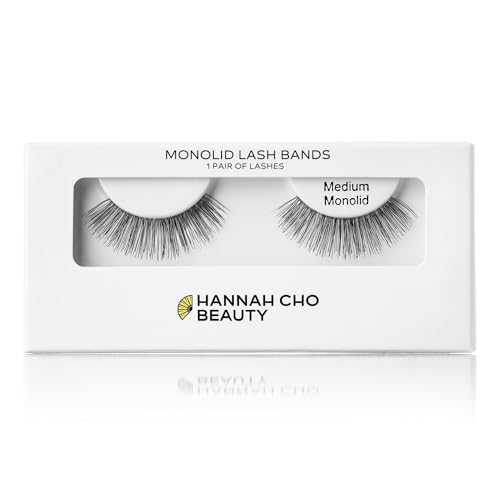 Real Hair False Lashes for Monolids - Medium, Natural