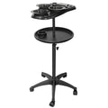 Salon Tray on Wheels, Professional Hair Dyeing Stations with 3 Bowls, Barber Hairstylist and Coloring Rolling Carts, Hairdressers Tools Double Tray for Salon Home Use