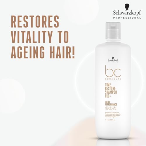 Schwarzkopf BC Bonacure Time Restore Micellar Shampoo Q10+, 33.8 Ounce | 1L