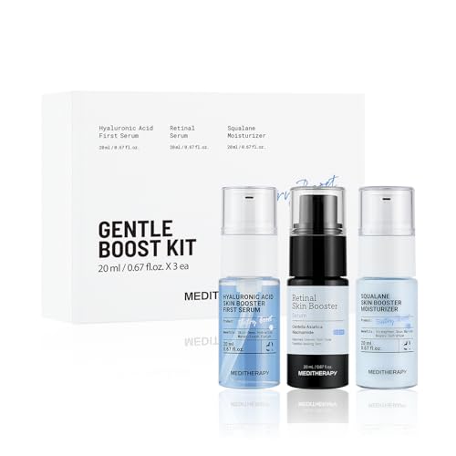 Meditherapy Gentle Boost Kit ? Korean Skin Care Set with Retinal & Hyaluronic Acid Serum & Squalane Moisturizer, Anti-Aging & Hydrating Routine, Beginner-Friendly, Travel & Gift