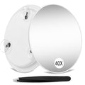 40X Magnifying Makeup Mirror with Suction Cups - 6 Inch Portable