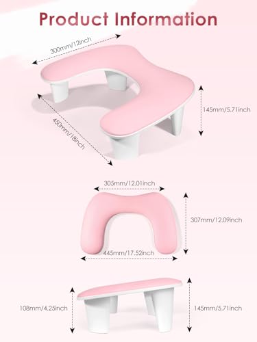 Pink U-Shaped Nail Arm Rest Pillow for Manicure & Nail Art - Ergonomic & Waterproof