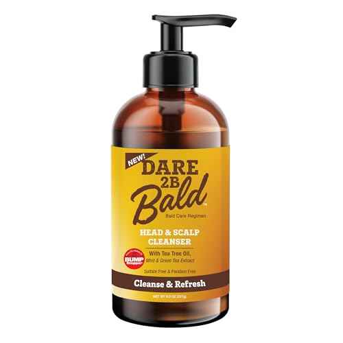 high time Dare 2B Bald Head & Scalp Cleanser | Bald Head Moisturizer for Men | Bald Head Care Regimen | with Tea Tree Oil, Mint & Green Tea Extract - 8 FL OZ