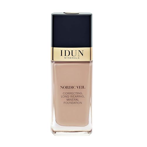 IDUN Minerals Liquid Nordic Veil Foundation - Full and Poreless Coverage, Long Lasting, Soft Matte Finish - Purified and Safe for Sensitive Skin - 312 Ingrid - Medium Cold - 0.88 oz