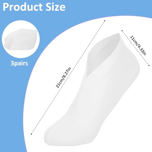 3 Pairs Cotton Moisturizing Overnight Spa Socks for Dry Feet & Cracked Heels