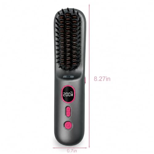 Go Brush Pro Cordless Hair Straightener - 4 Temps, LED Display, 9000mAh