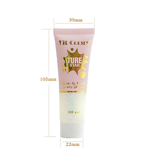 GL-Turelifes Holographic Body Glitter, Chameleon Face Glitter Mermaid Liquid Eyeshadow Fine Glitter for Body, Face, Hair, Halloween Wedding Festival Glitter Sparkling 1.06oz (#03 White)