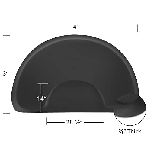 Saloniture 3ft x 4ft Anti-Fatigue Salon Mat - Black Semi Circle