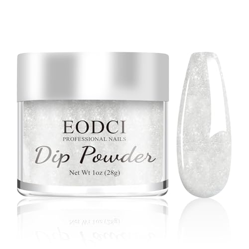 Glitter White Nail Dip Powder - 1 oz Long-Lasting Pro Manicure