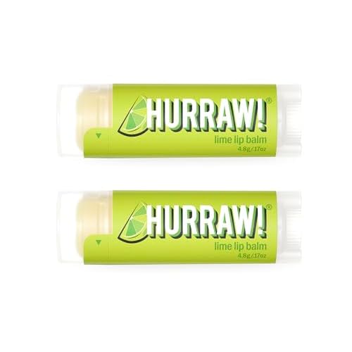 Hurraw! Lime Lip Balm, 2 Pack: Organic, Certified Vegan, Cruelty and Gluten Free. Non-GMO, 100% Natural Ingredients. Bee, Shea, Soy and Palm Free. Made in USA