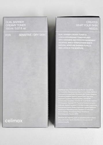 celimax Dual Barrier Creamy Toner | with Ceramides, Peptide, Oil & Alcohol Free, Facial Astringent, Hydrating, Calming, Soothing, Non Irritating,150ml