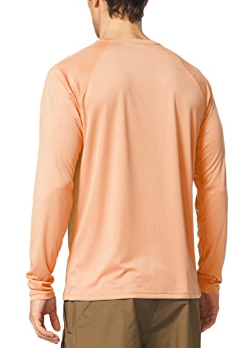 BALEAF Men's Sun Protection Shirts UV SPF T-Shirts UPF 50+ Long Sleeve Rash Guard Fishing Running Quick Dry Light Pink Size S