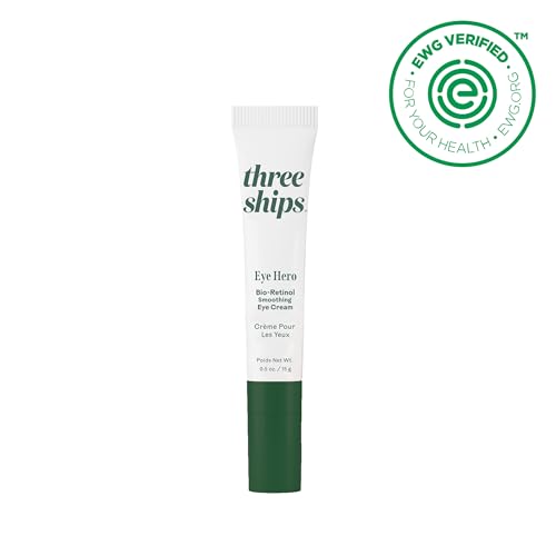 Three Ships - EyeHero Bio-Retinol Smoothing Eye Cream | Firm, Lift, Hydrate Under-Eye Area | Cruelty-Free, Vegan, Paraben-Free, Sensitive Skin Safe (0.5 oz | 15 g)