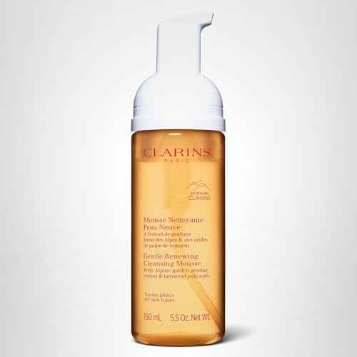 Clarins Gentle Renewing Cleansing Mousse | Cleanses, Gently Exfoliates & Refreshes | Foaming Mousse |Soap-No|SLS-No | Dermatologist Tested | Exfoliating Tamarind Pulp Extract Rich In AHAs | 5.5 Oz