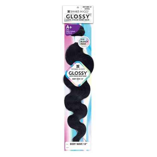 Shake N Go Virgin Remy Hair Weave Glossy Body Wave 18" (Color : Natural)