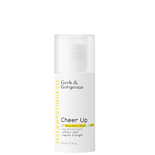 Geek & Gorgeous ? Cheer Up ? Exfoliating Liquid with Mandelic Acid (AHA) & Salicylic Acid (BHA) ? Helps Refine Pores, Balance Oil & Improve Skin Texture ? For Oily & Combination Skin ? 1 oz