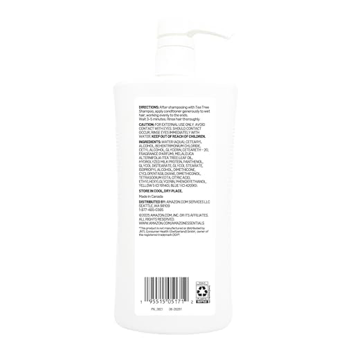 Amazon Essentials Conditioner, Tea Tree Mint, Sulfate-Free Formula, 33.8 Fl Oz, Pack of 1