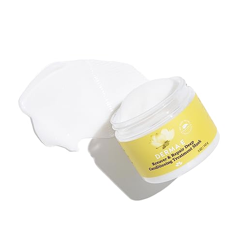 DERMA E Recover & Repair Deep Conditioning Treatment Mask - Argan Oil Hydrating Hair Mask Restores Dry, Damaged, Color Treated or Frizzy Hair, 5 Oz