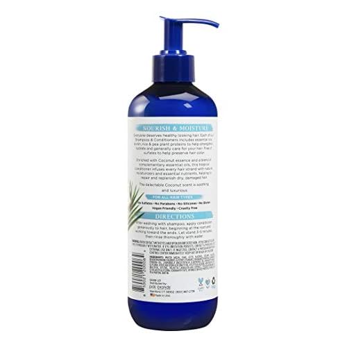 Dr Teal's Coconut Nourish & Moisture Essential Oil Conditioner, Sulfate Free, 16 Fl Oz