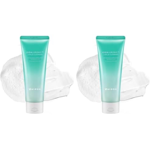 MIZON Cicaluronic Low pH Cleanser with Centella Asiatica Hyaluronic Acid BHA Sebum Care Blemish Care Dead Skin Cell Removal Korean Skincare (120ml/4.05fl oz) (Pack of 2)