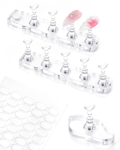 Makartt Press On Nail Stand Set - 10 Magnetic Holders & 2 Bases