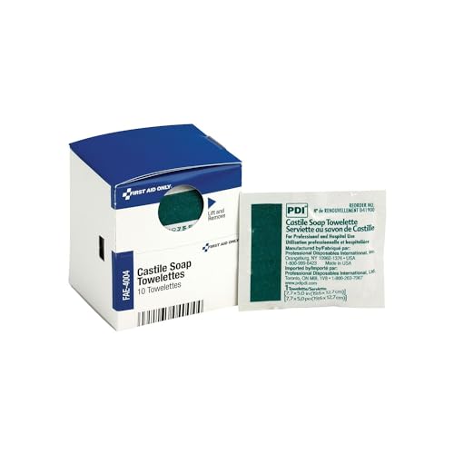 First Aid Only, Inc FAE4004 Castile Soap Towelettes, 10/Box (FAOFAE4004)